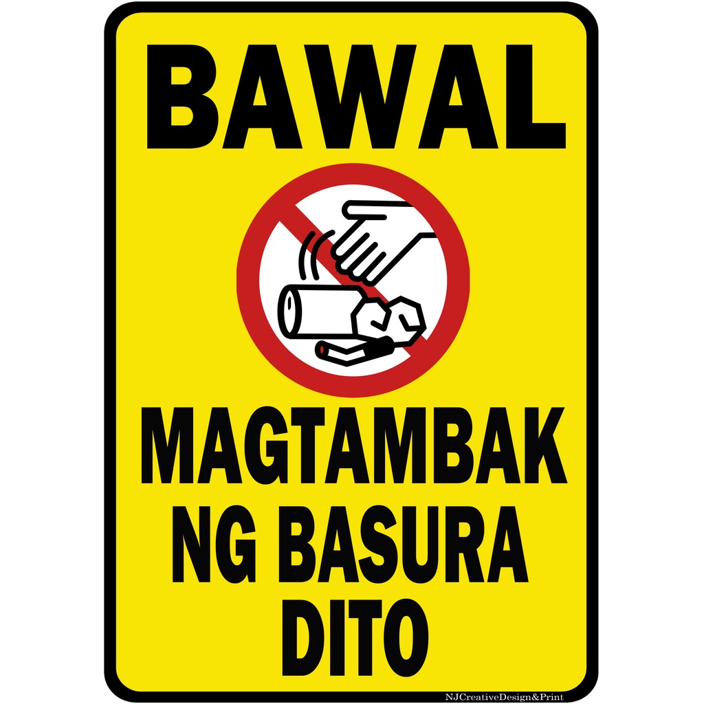 Bawal Magtapon Ng Basura Dito Laminated Signage Shopee Philippines