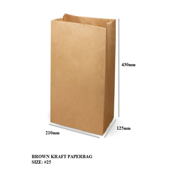 Brown Kraft Paper Bag #25 1000 pcs | Shopee Philippines