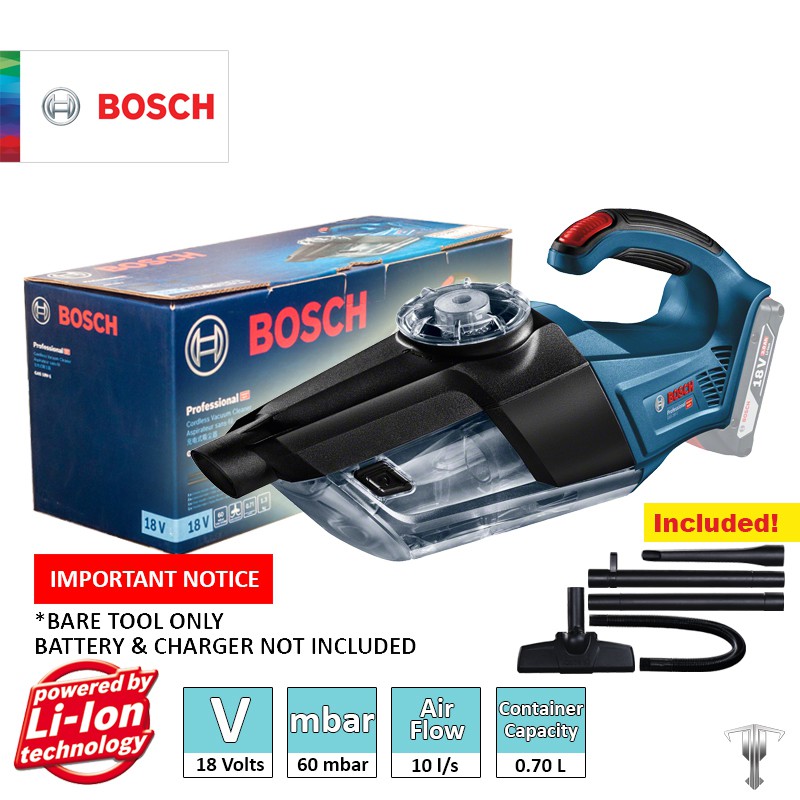 Bosch GAS 18V1 Li Professional 18 V Cordless Dust Extractor (Bare Tool