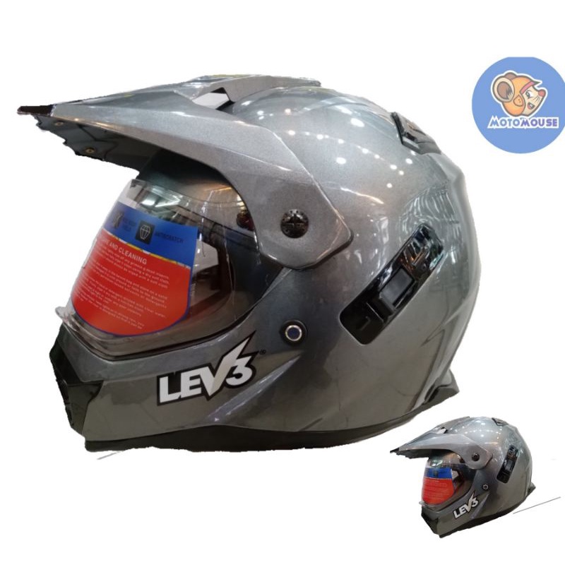 Helmet Motard Motocross Dual Visor Lev3 BJ8910 Shopee Philippines