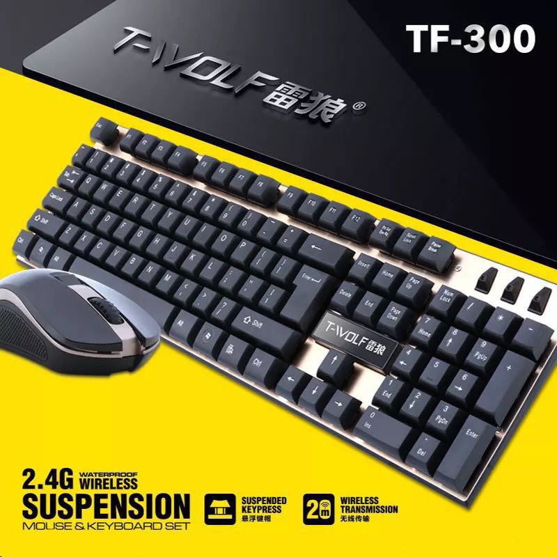 TWolf TF100 2.4G Mechanical Wireless Keyboard and Mouse Game Set