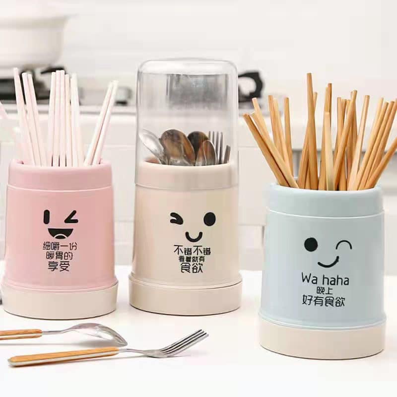 Dustproof Chopstick Holder Cylinder Detachable Cage Flatware Rack Spoon
