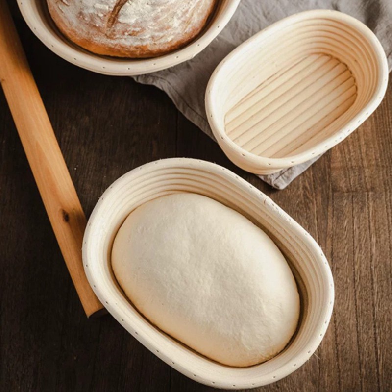 2 Pcs 12 Inch Bread Rattan Basket Liner Round Oval Fruit Tray Dough
