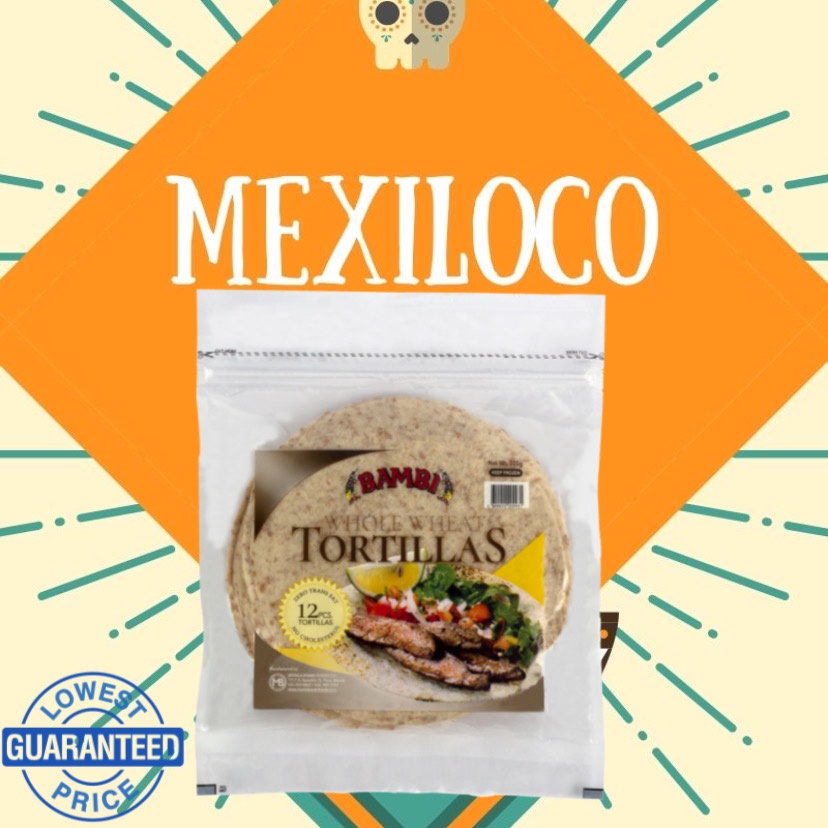 Bambi Whole Wheat Tortilla 6" 12 pcs/pack (Soft Tortilla, Quesadilla
