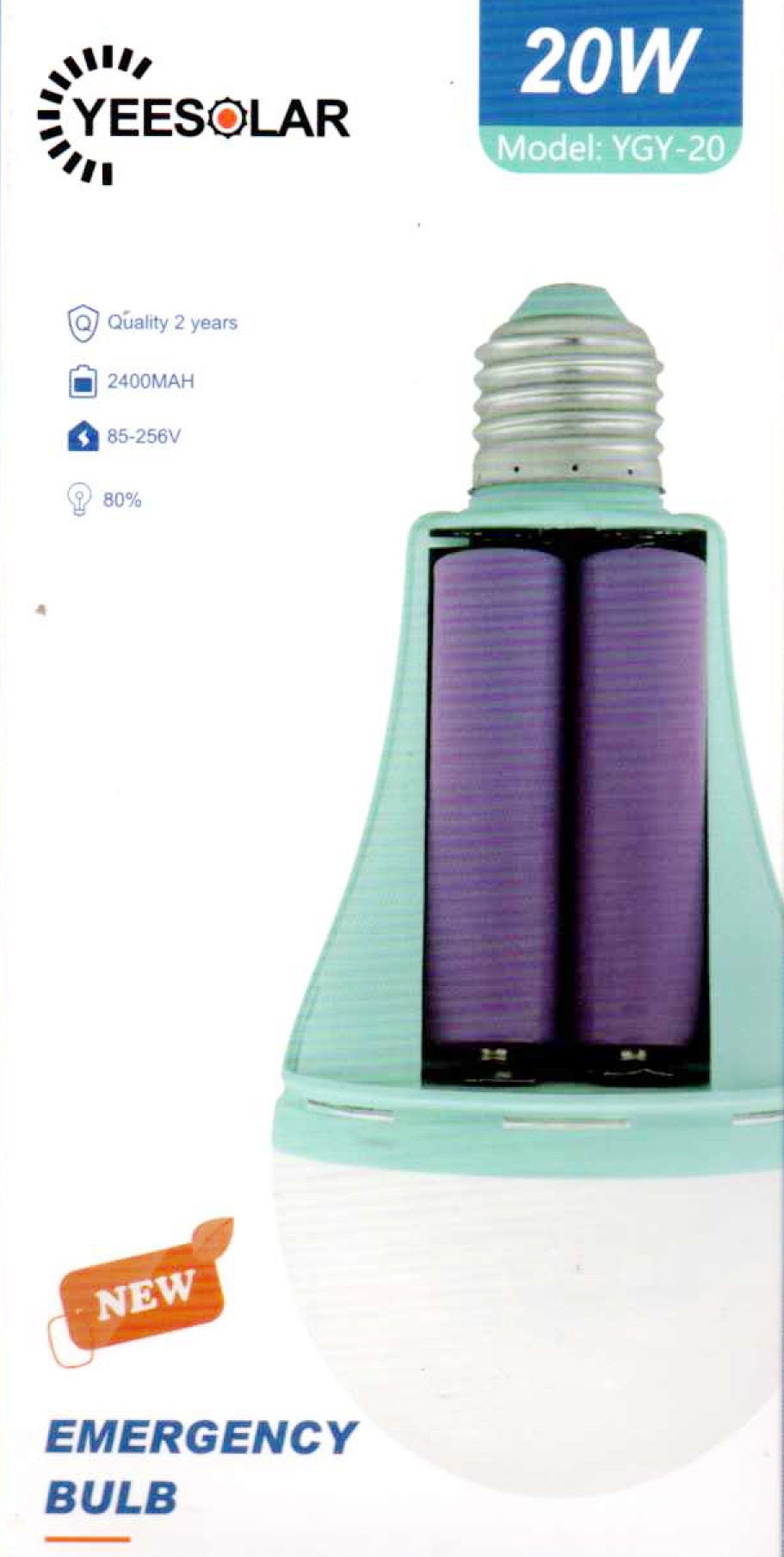 Yeesolar 20W MultiFunction LED Bulb Battery Backup Emergency Light