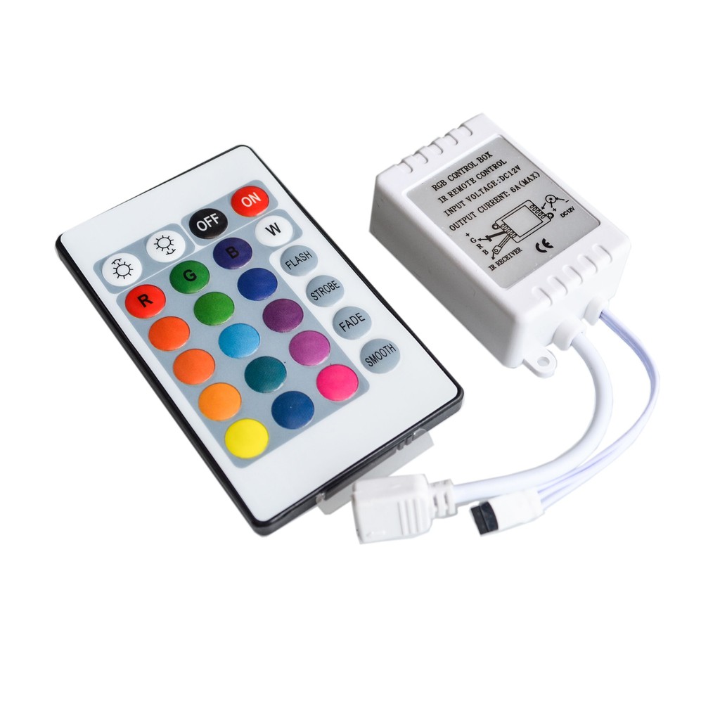 24 Button LED Light Controller Wireless RGB Ir Remote 12v Dimmer for