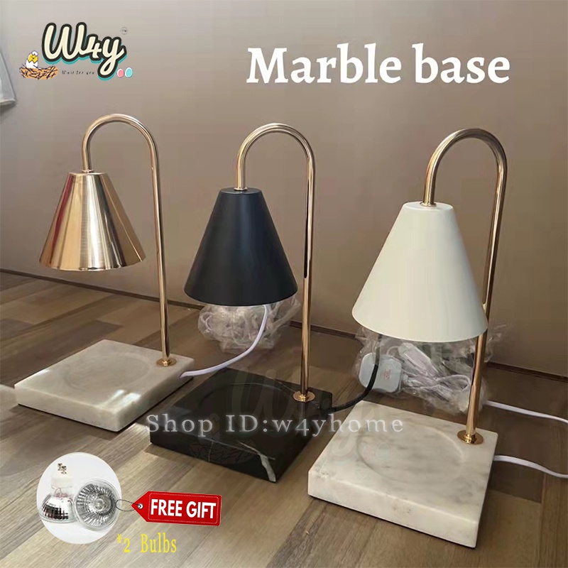 [ W4Y ] Marble Base Candle Warmer Lamp Melting Wax Light Scented Candle