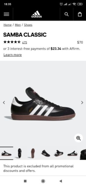 adidas samba long tongue