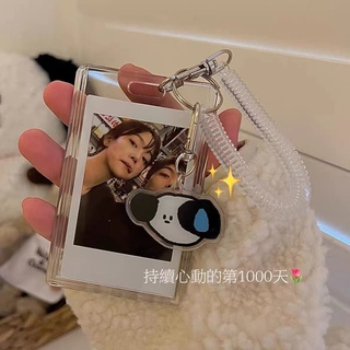Xiaohongshu Same Style Pendant Acrylic Three-Inch Polaroid Photo Frame Girlfriend No Words Sweating Keychain Small Animal Couple Card Holder Birthday Gift