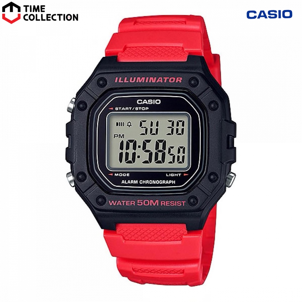 （hot）Casio Digital W-218H-4B Watch for Men's w/ 1 Year Warranty