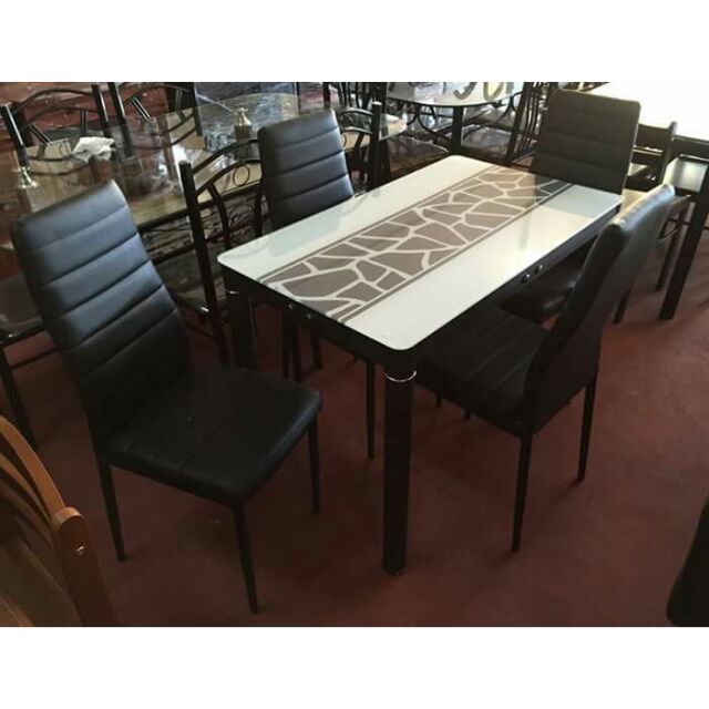 Dining Table 4 Seaters Tempered Glass, Granite Top Dining Table And Chairs Philippines
