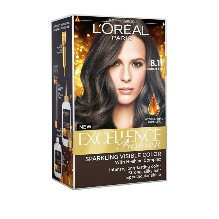 LOREAL Paris Excellence Fashion Hair Color 8.11 Midnight Ash (Exp: Year ...