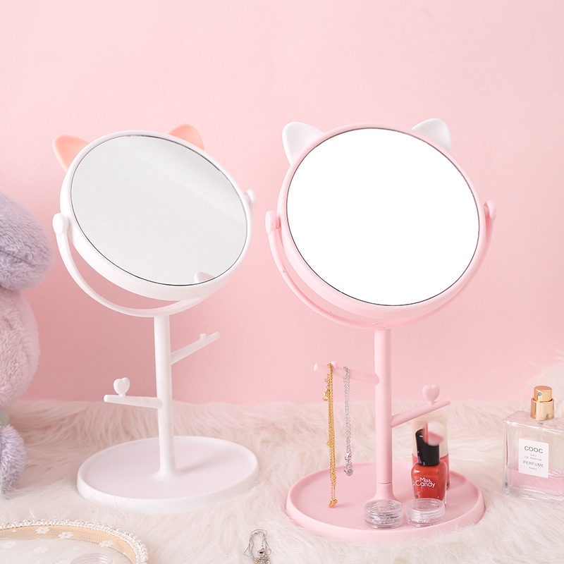 Makeup Mirror Folding Portable Plastic Vanity Mirror Pink White Shopee Philippines