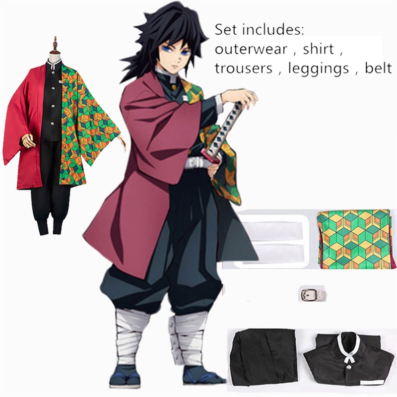 Anime Demon Slayer Cosplay Costume Kimetsu No Yaiba Tomioka Giyuu Suit ...