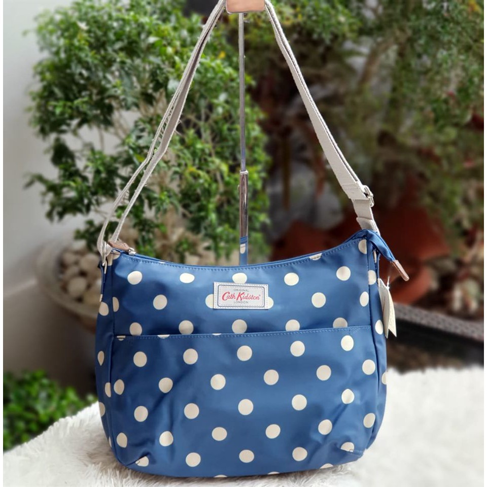 cath kidston button spot curve shoulder bag