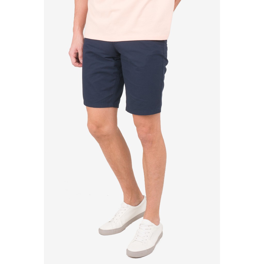 Tapered Fit Shorts For Men (Navy Blue) Shopee Philippines
