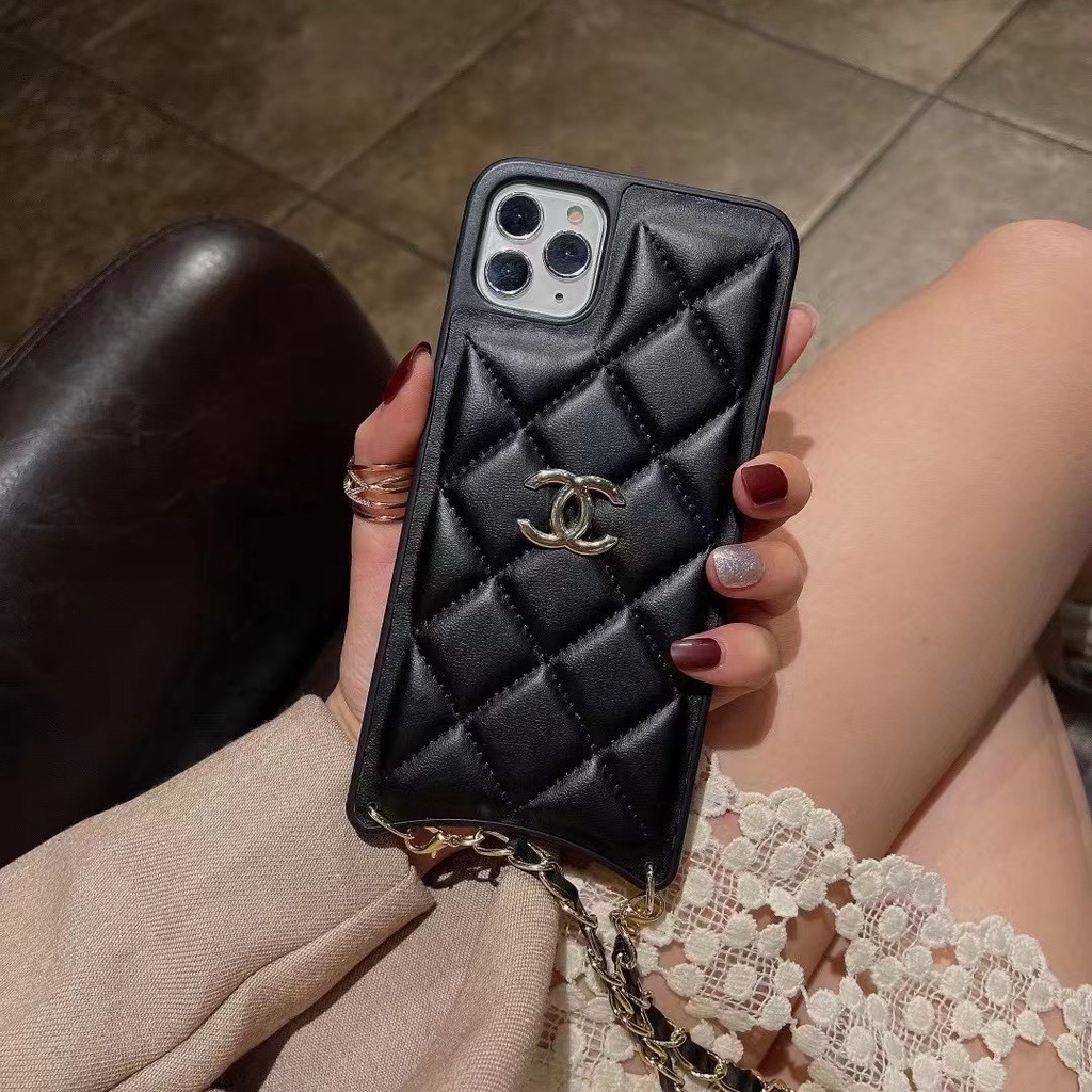 Chanel Leather Card Phone Case For Apple 13 Pro Max Backpack 12 11 Xs Xr Chain Anti Falling Shopee Philippines