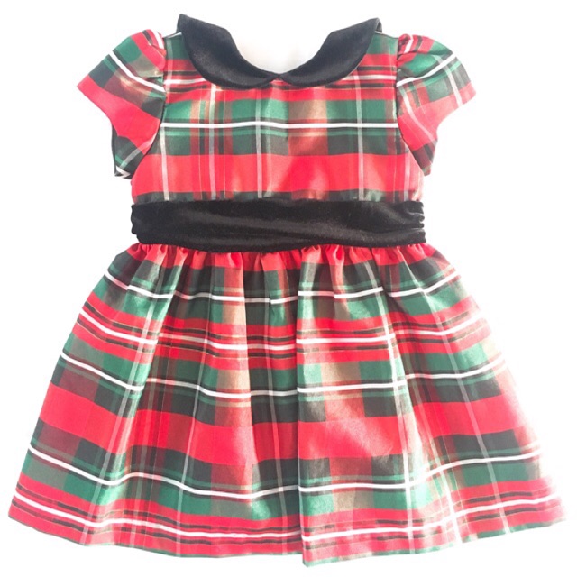 red and green plaid dress