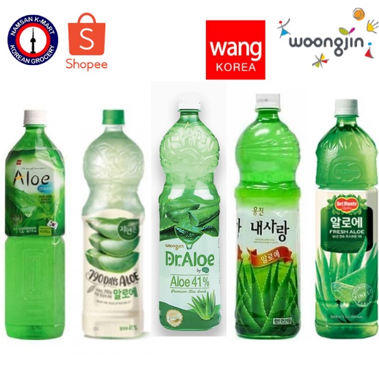 Aloe Dream Juice 1.5L, Woongjin Aloe Juice 1.5L & Del Monte Aloe Vera ...