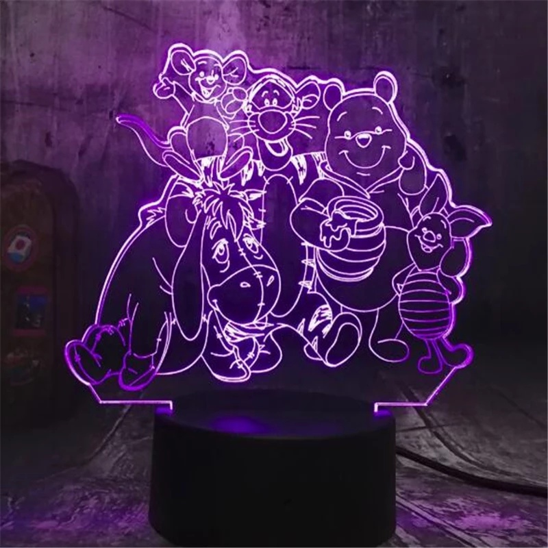 Disney Winnie the Pooh Animation 3D Illusion Lamp, Christmas Gift for ...