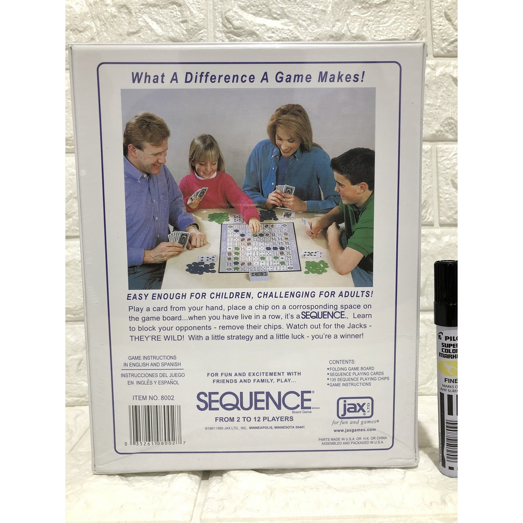 Sequence Board Game An Exciting Game of Strategy Card Game for Kids and  Adults Fun Family | Shopee Philippines