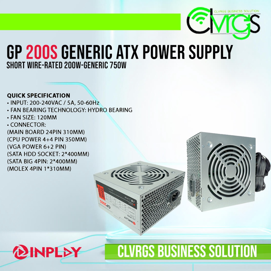 INPLAY GP-SERIES GENERIC POWER SUPPLY GP200S / GP200L / GP250L / GP300L ...