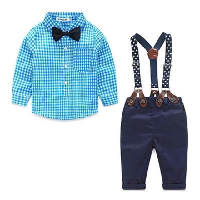 Blue Checkered Formal Outfit Set | Shopee Philippines
