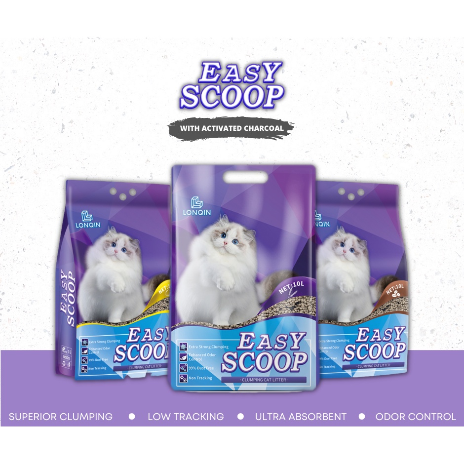 Easy Scoop Clumping Cat Litter with Activated Charcoal 10L Shopee