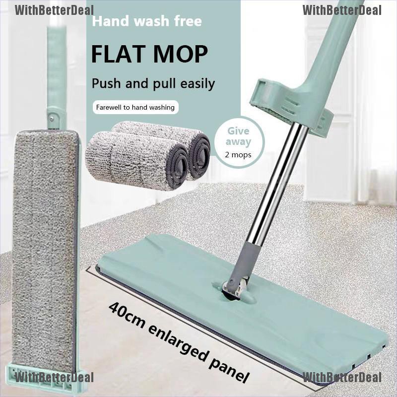 [BETTER] Dry Wet Flat Floor Mop Washable Microfiber Cleaning Pads Home ...