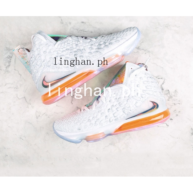 lebron 17 white orange