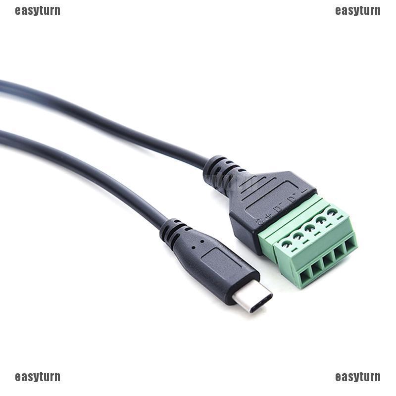 4pcs USB 2.0 Type A Male to 5 Pin Screw Shield Terminal Adapter Converter
