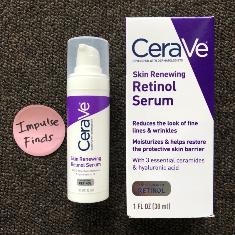 CeraVe Skin Renewing Retinol Face Cream Serum for Fine Lines and