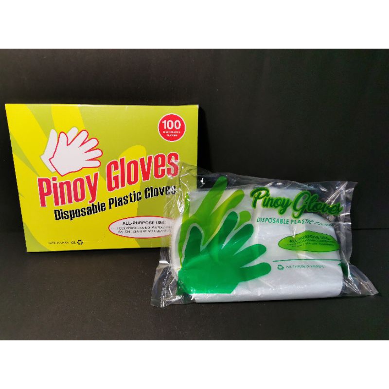 Pinoy Disposable Plastic Gloves (100pcs/pack) Shopee Philippines
