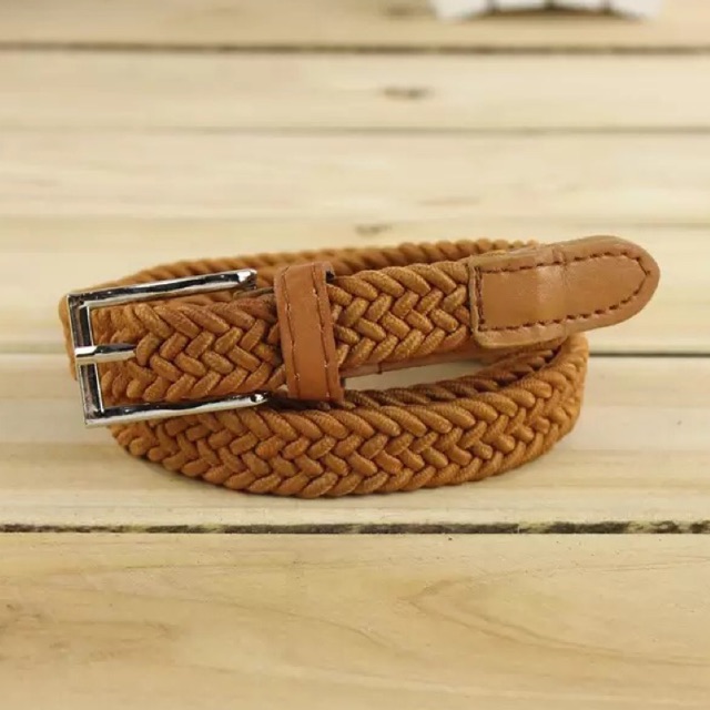 women's braided elastic stretch belt