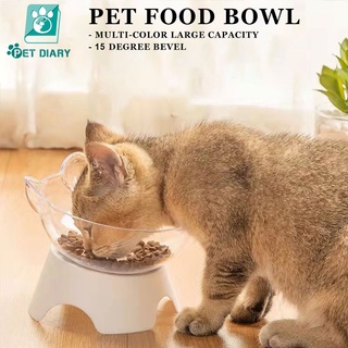 Pet Cat Dog Bowl Elevated Bowls 15 DEGREE Raised Food Container With Stand Single Bowl For Cat Dog