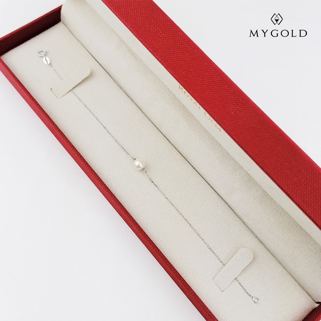 MyGold Pawnable and Authentic 14K White Gold White Freshwater Pearl