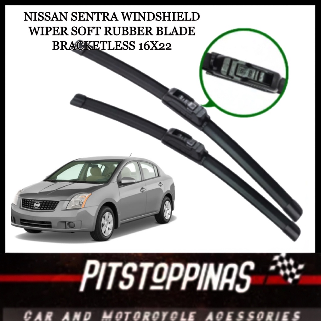 Nissan Sentra Windshield Wiper Soft Rubber Blade Bracketless 16"x22