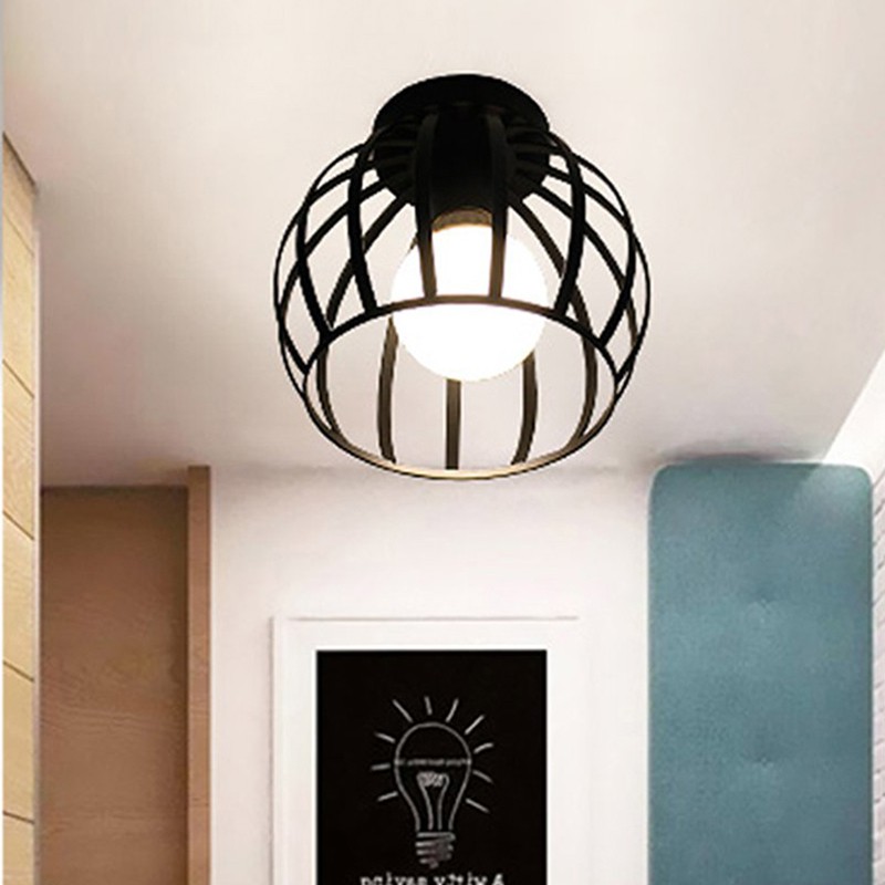 Qualitylife Industrial Ceiling Light Retro Metal Cage Iron Black Pendant Light Fixture For Living Room Bedroom Cafe Bar Restore Dining Room Does Not Contain Light Bulbs Shopee Philippines