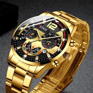 Relo for Men Luxury Gold Watch for Men Original Stainless Steel  Luminous  Men Watches Casual Black Quartz Wristwatch