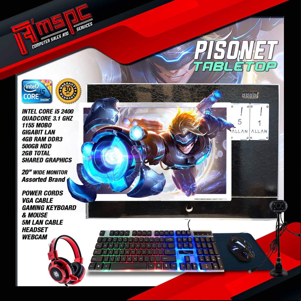 Tabletop i5 2400 quadcore 20" monitor 4gb ram ddr3 500GB HDD