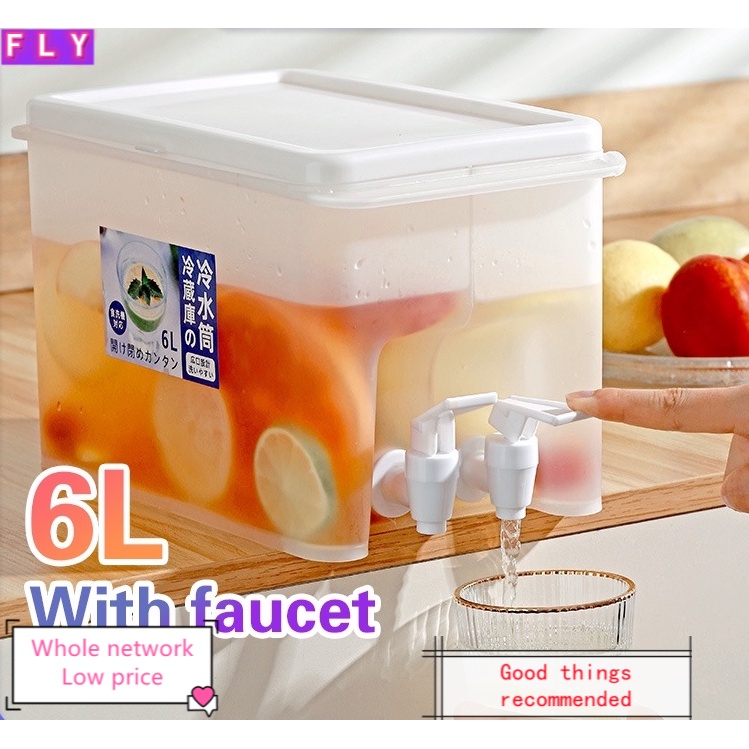 Beverage Dispenser with Spigot 6l Water Dispenser Juice Container for