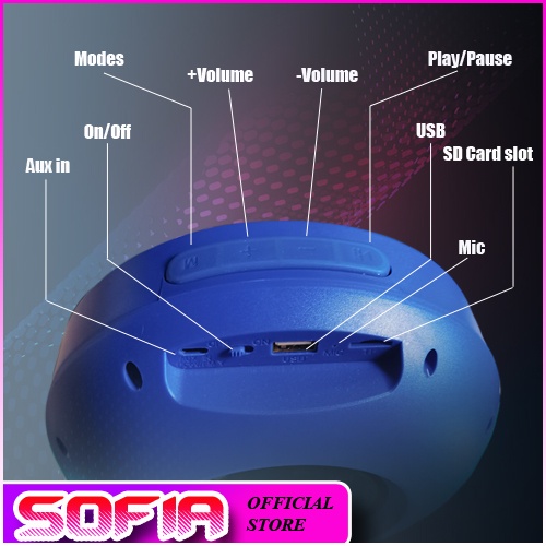 Sofia T2359 Super Bass Wireless Bluetooth Speaker XBass Super Stereo