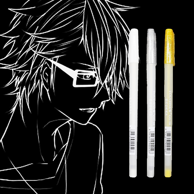TouchNEW Sketching Sliver Markers Pen Highlight Pen Manga Design Silver  Gold White 3 Colors 6pcs/set Marker Set Drawing Painting Supplies | Shopee  Philippines