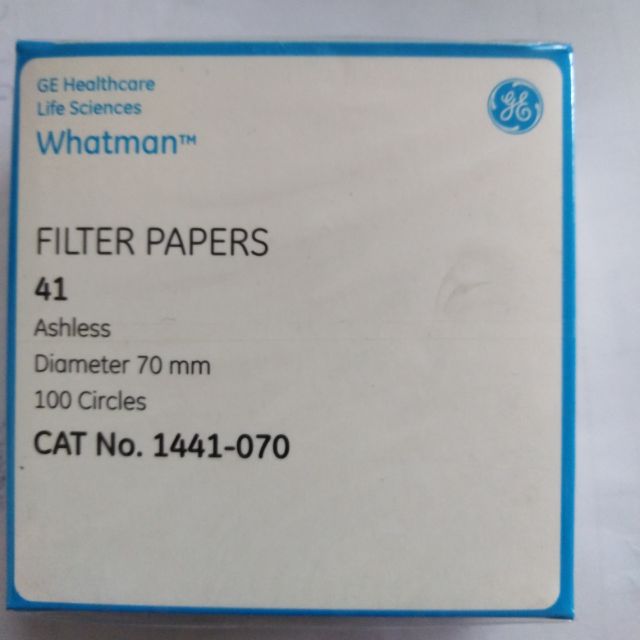 Whatman Ashless No. 41 Quantitative Filter Paper, Diameter 7cm, Pore