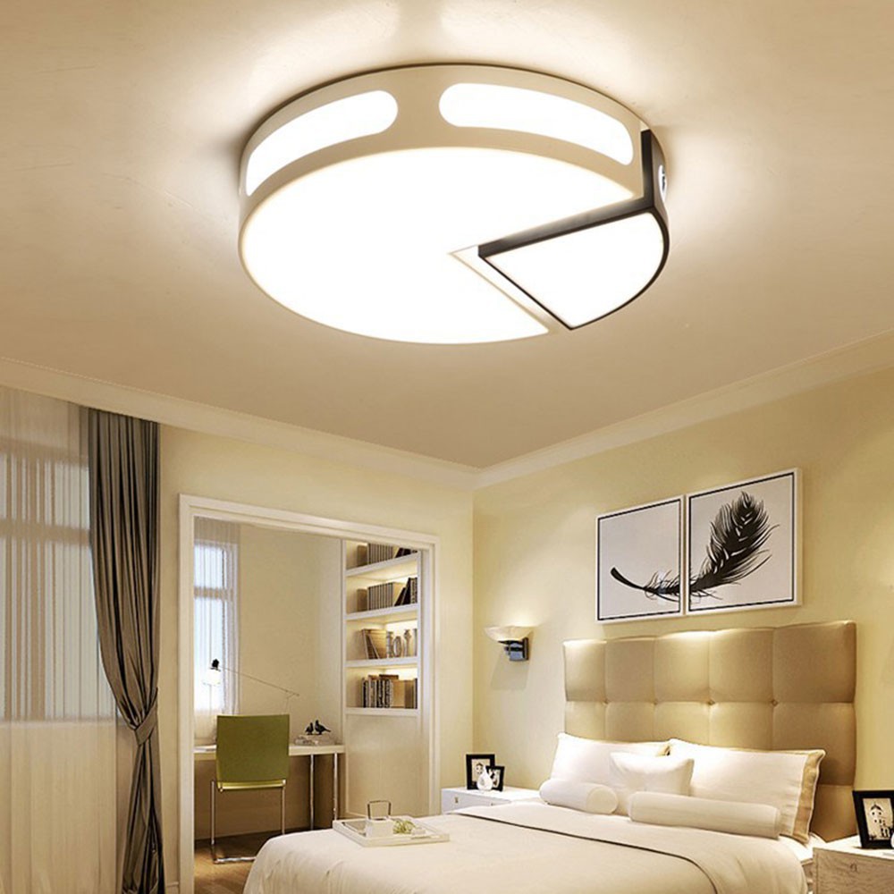 Led Ceiling Light Bedroom Round Black White Combination Lamp