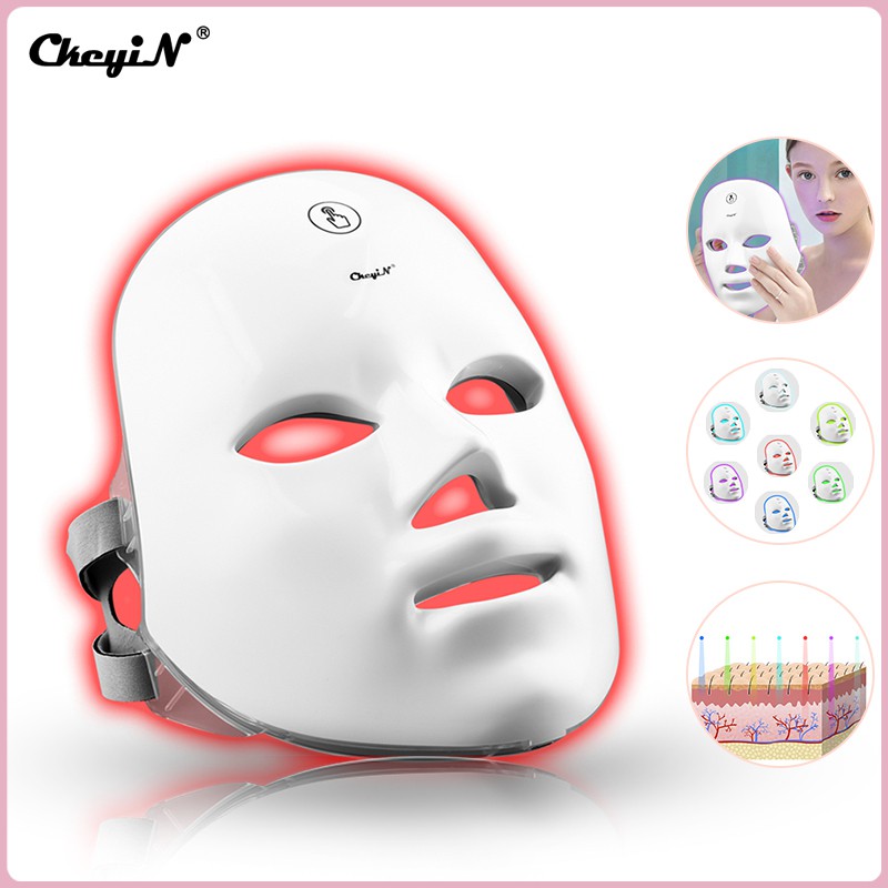 CkeyiN 7 Color LED Face Mask Rechargebale Photon Facial Skin ...