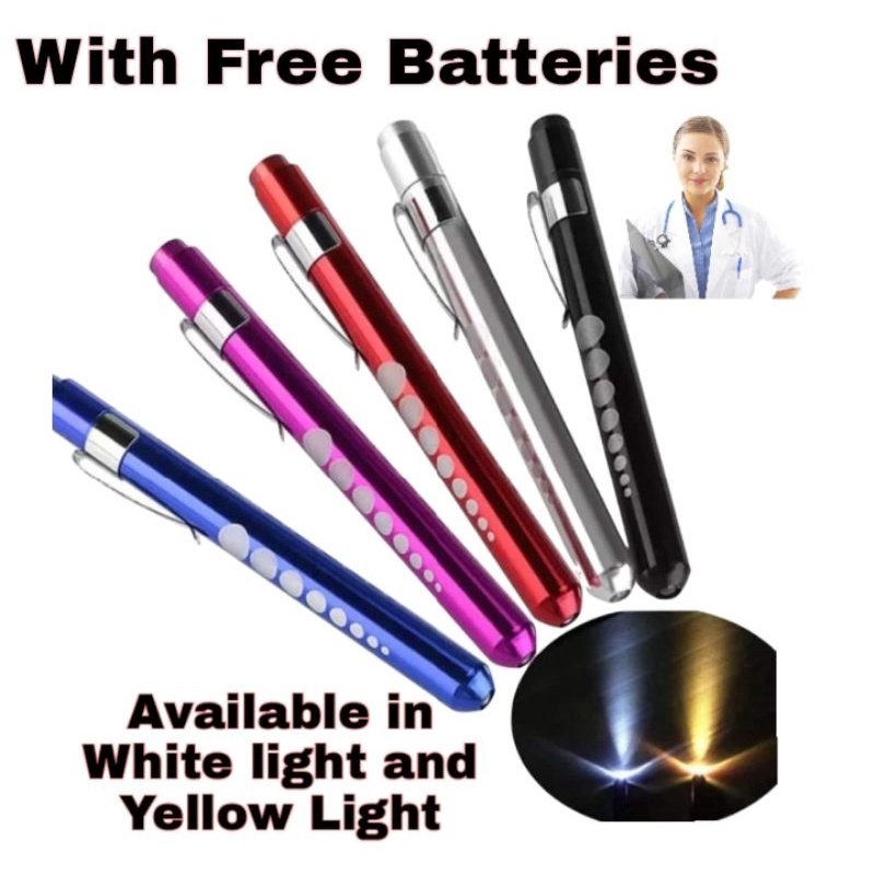 Nursing/Medical Penlight (WITH FREE BATTERIES AND DIFFERENT COLORS AVAILABLE) Shopee Philippines