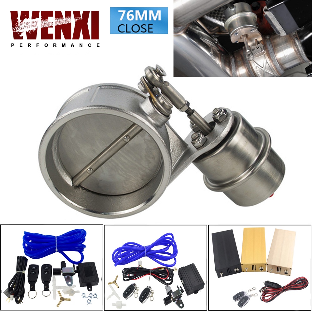 Exhaust Control Valve With Vacuum Actuator Cutout 3" 76mm Pipe CLOSED