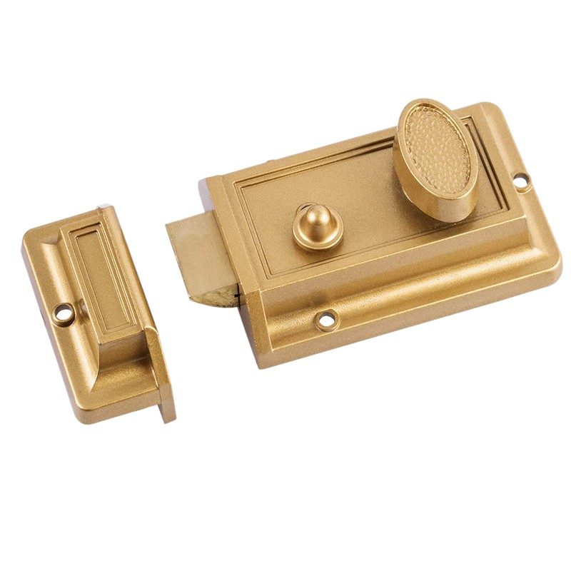 Zinc Cylinder Deadbolt Latch Lock for Night Gate Door Entrance,Gold