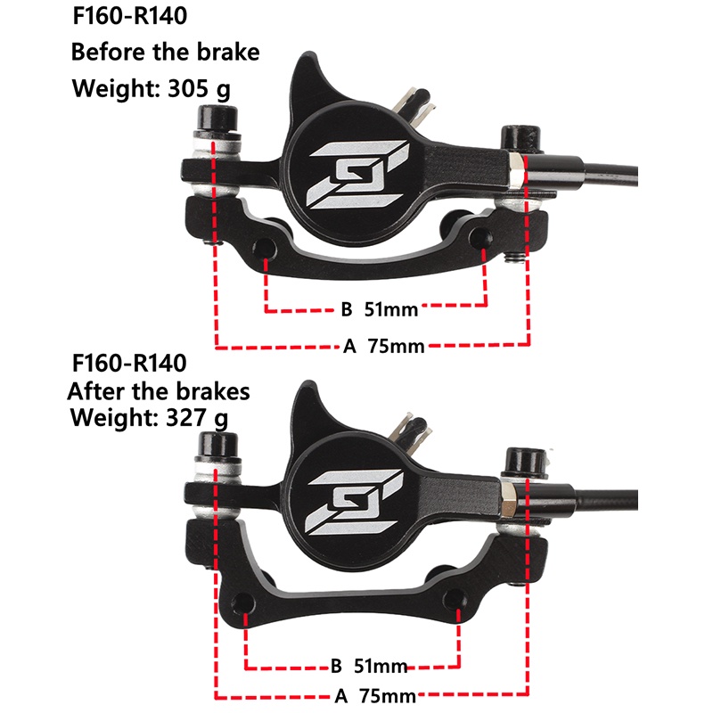 ZEROING MT200 Bicycle Hydraulic Brake Double Piston Mtb Brake Set 160mm